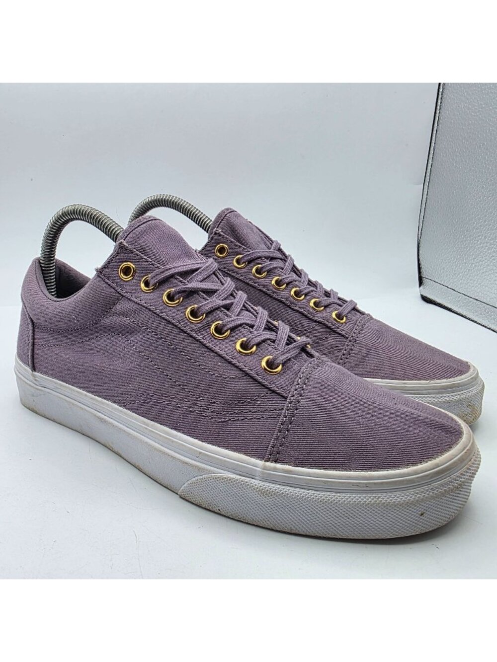 Vans Old Skool Womens 8.5 Purple Gold Casual Sneakers Skate Shoes Casual Walking